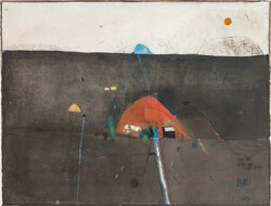 Der rote Berg bei Pucusano